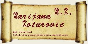 Marijana Koturović vizit kartica